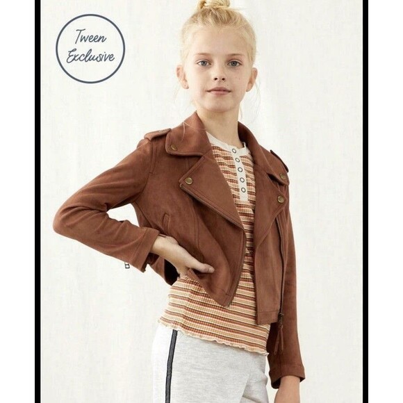 NWT Matilda Jane Girl's Faux Suede Moto Jacket Size 16 Tween